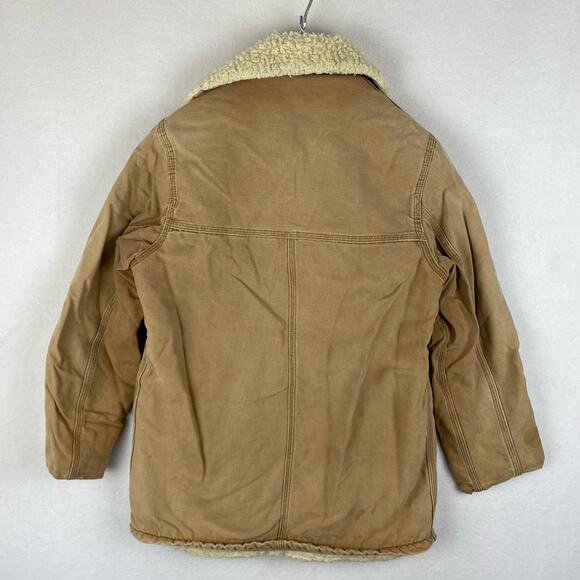 Vintage Carhartt Jacket Size 38 Brown Canvas Sherpa Lined Chore Coat Field 70s - Picture 9 of 9